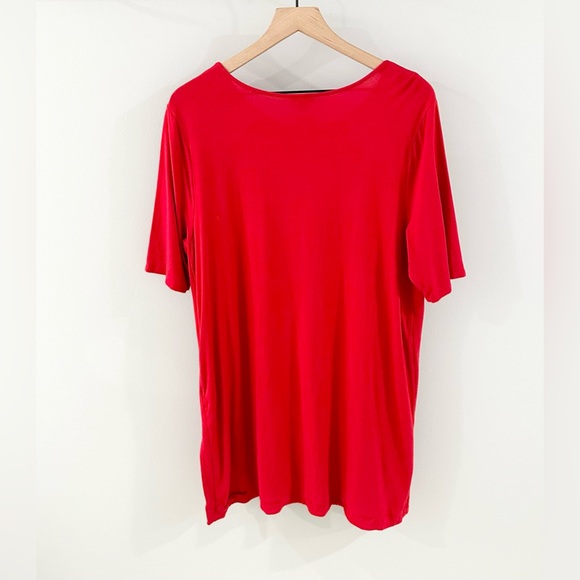 J. Jill Wearever Short Sleeve Knit Tunic Red Size Large - Picture 6 of 6